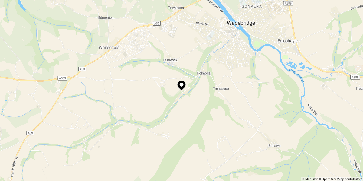 Approximate location of St Breock, Wadebridge, PL27 