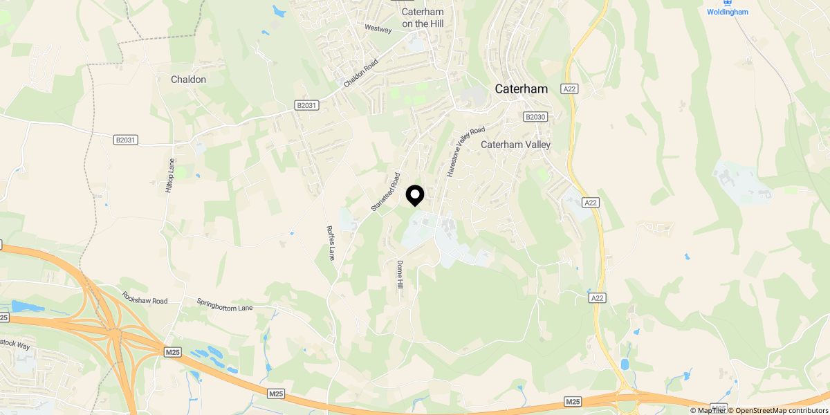 Approximate location of Harestone Lane, Caterham, CR3 