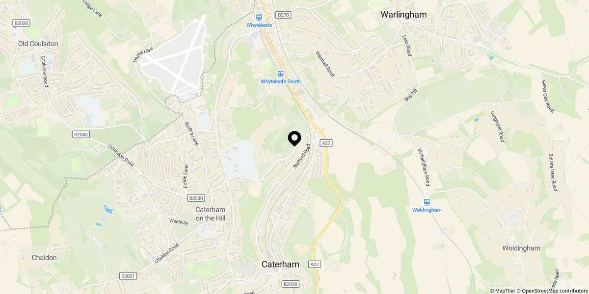 Approximate location of Burntwood Lane, Caterham, CR3 