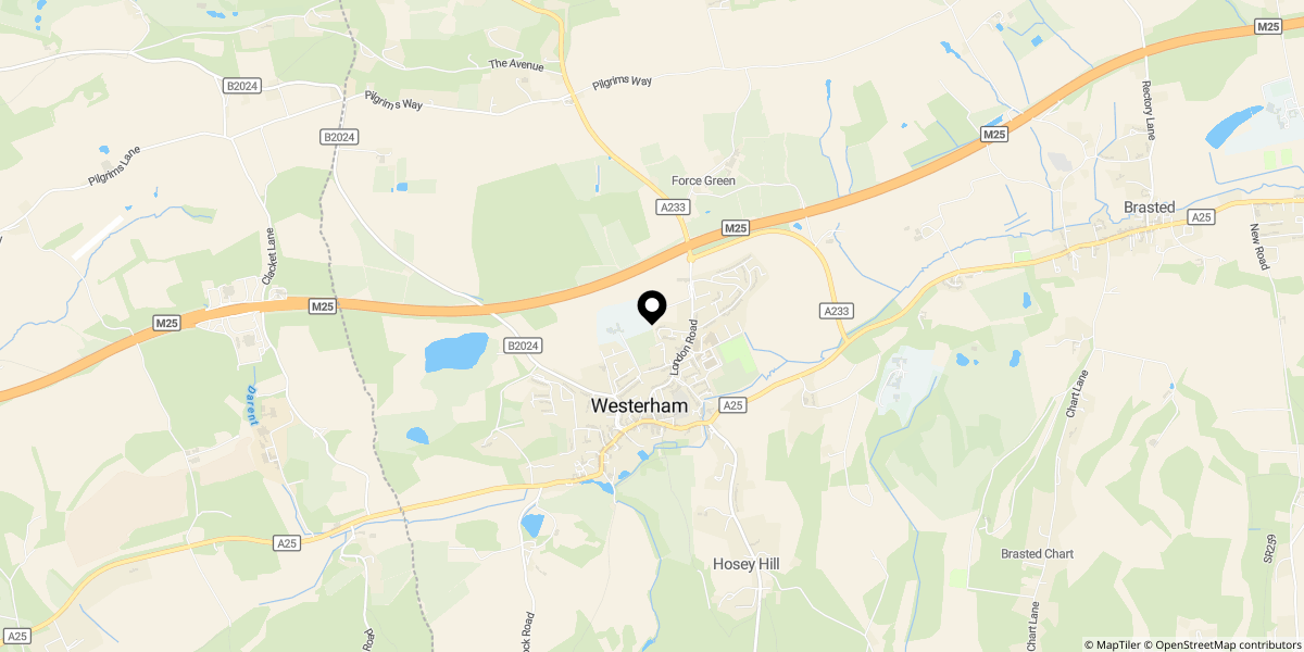 Approximate location of South Bank, Westerham, TN16 