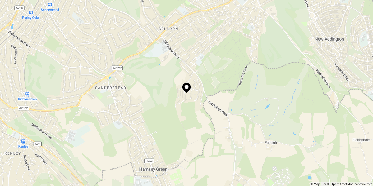 Approximate location of Abercorn Close, South Croydon, CR2