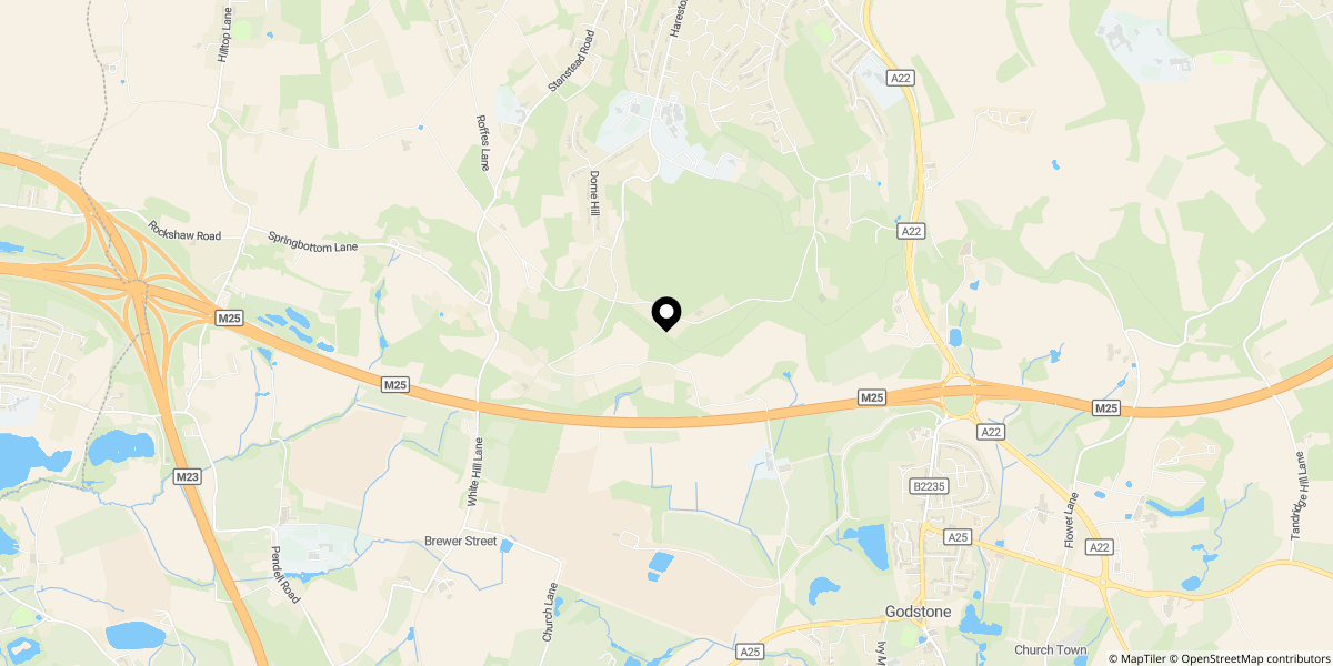 Approximate location of Gravelly Hill, Caterham, CR3